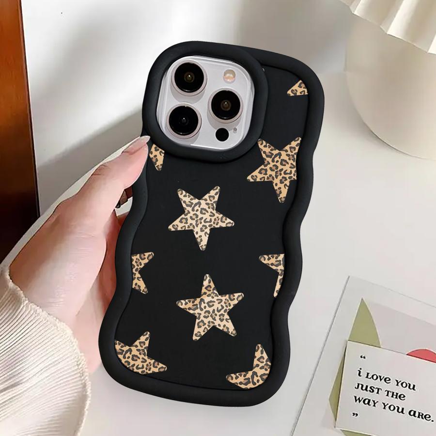Leopard Star Design Soft Phone Cover Case for iPhone 12 11 14 XR 17 Air 8 16 Pro Max 13 15 Plus