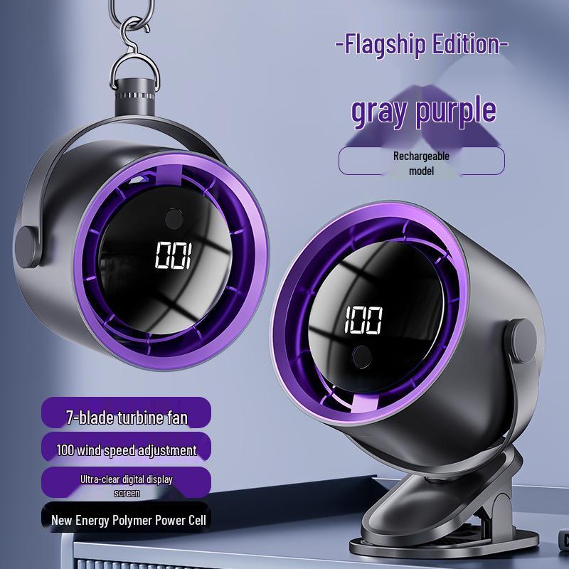 Portable Dormitory Clip Fan - Compact Digital Display for Desktop Circulation