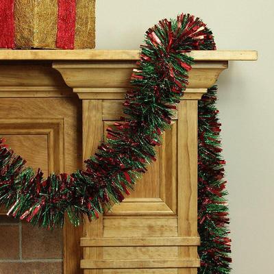 Christmas Tinsel Garlands Decoration Bar Tops 2/10M Red Green Wreath Xmas Tree Ornaments Party Home Staircase Decor Pendant Prop