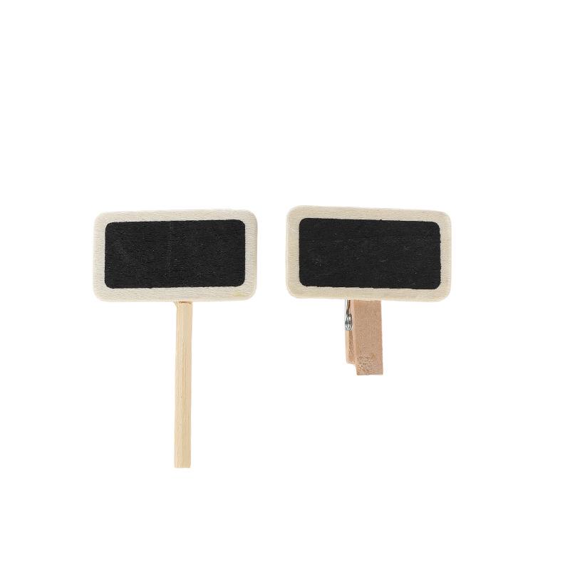 Wooden Mini Blackboard Sign with Bamboo Stick for Garden or Message Display