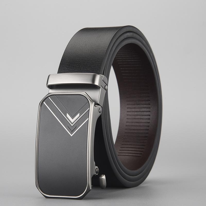 Belt Men'S High-End Business Leather Toothless Automatic Buckle Leather Men'S Belt