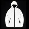 Mode Witte Nacht Reflecterende Jassen Dubbele Stof Windbreaker Jas met Capuchon Heren Hip Hop Danser Zanger Waterdichte Jassen Bovenkleding Heren