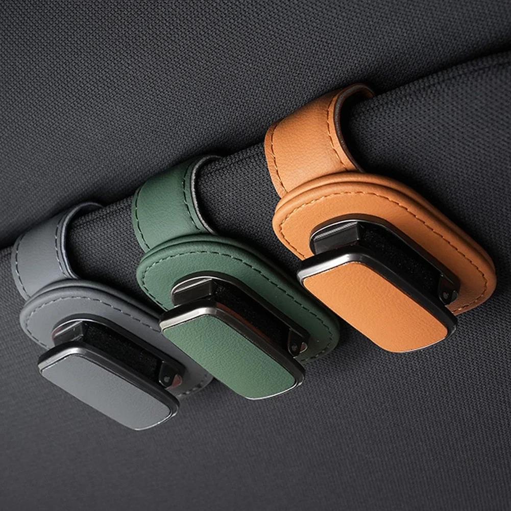 Universal Car Eyeglass Storage Clip Card Ticket Holder Super Fiber Leather Sun Visor Sunglasses Holder Auto Interior Accessories