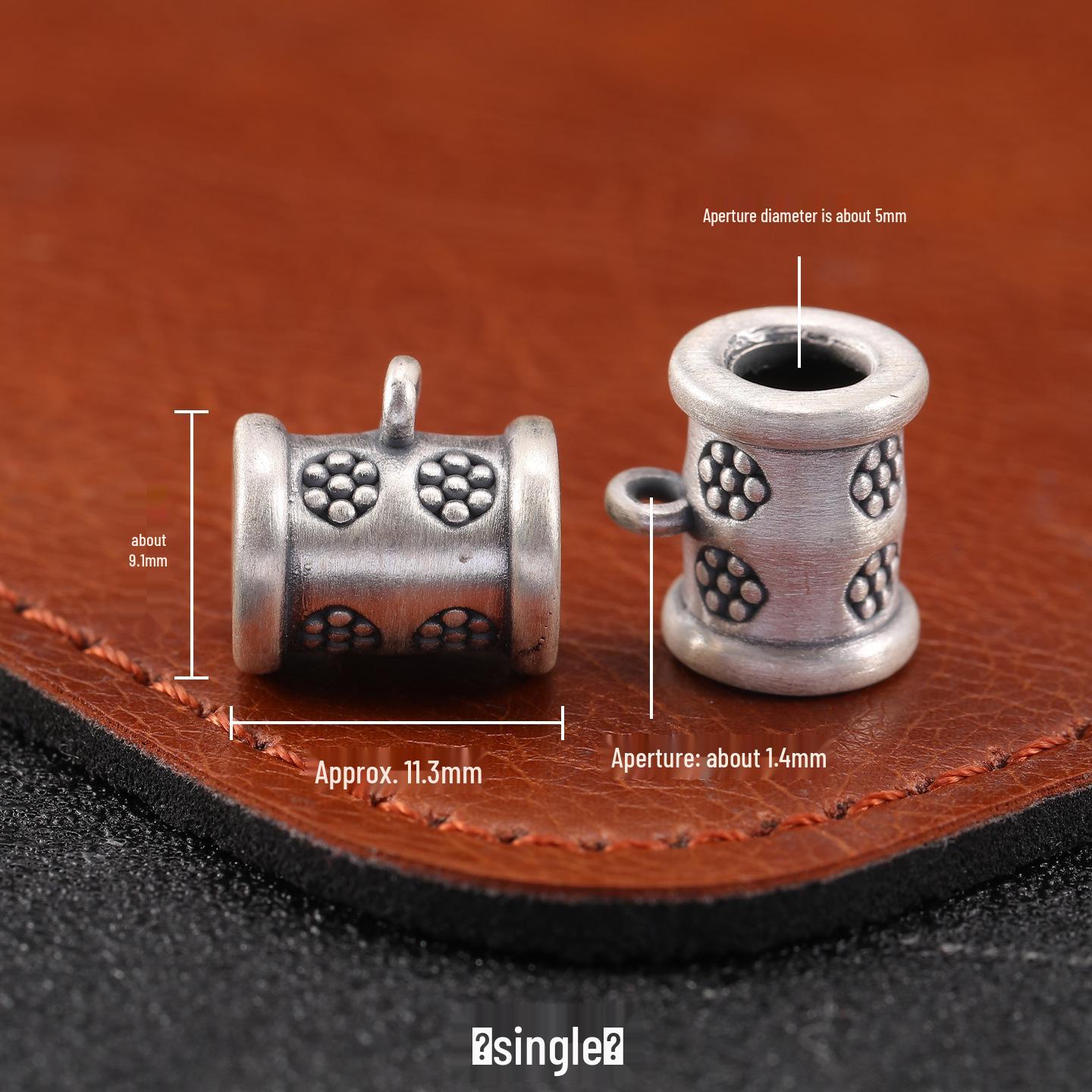 

S999 Sterling Silver Flower Large-Hole Spacer Tube Beads for DIY Bracelets and Jewelry.