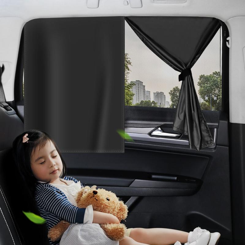 Magnetic Car Personality Sunshades Double Layer Auto Black UV Protection Film Car Window Mesh Sunshade Cover Auto Glass Curtain