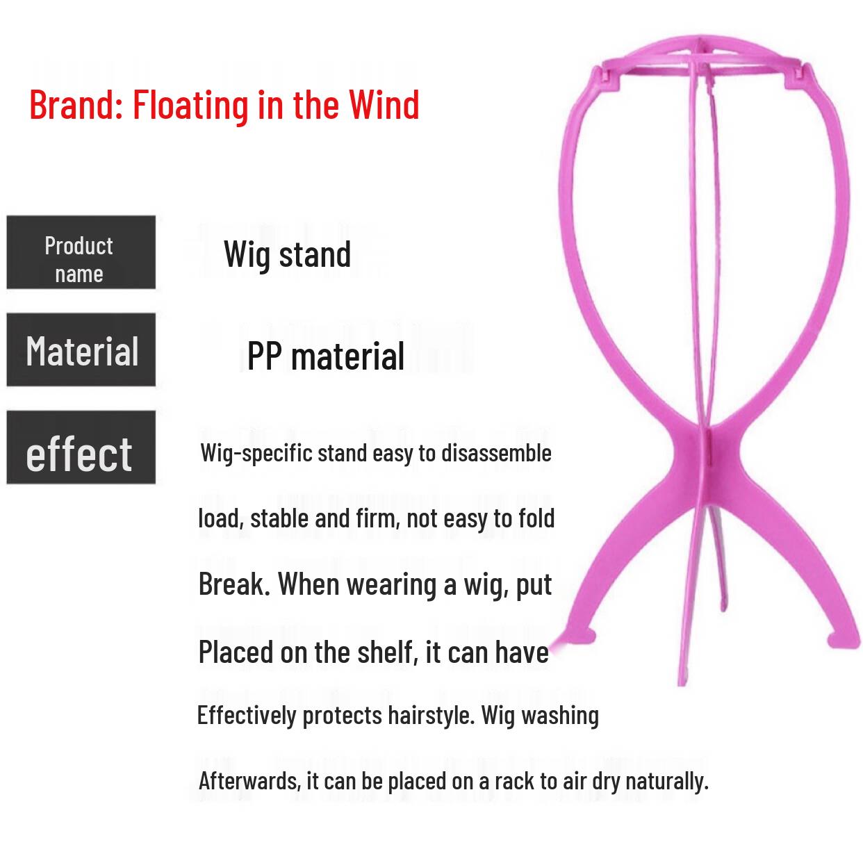 

90 г Пластиковая подставка для парика для парикмахерского искусства и укладки Blue 36cm Stand