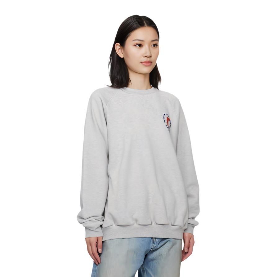 Li Ning Sweatshirts Unisex Heather Gray Tile Gray Crew Neck Moderate Regular AWDT237-1