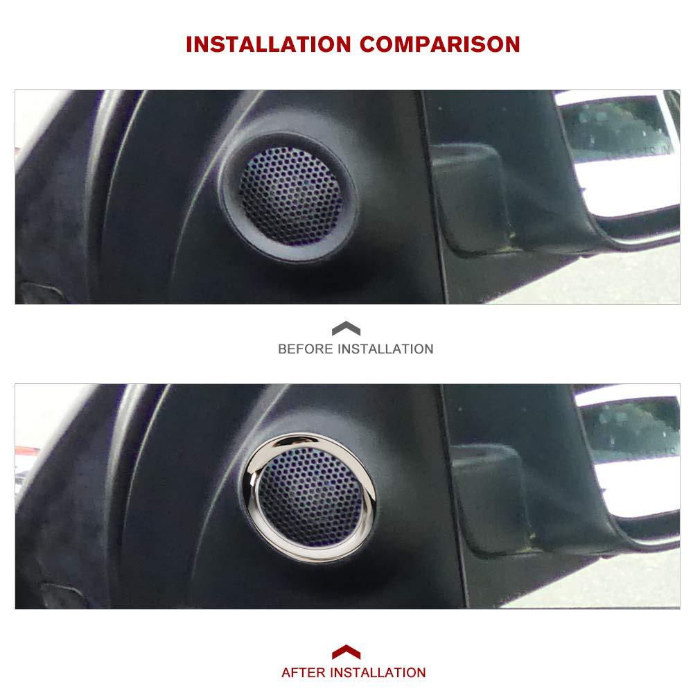 2x Chrome Front Door Speaker Trim Ring For Jeep Grand Cherokee Durango 2011-2021
