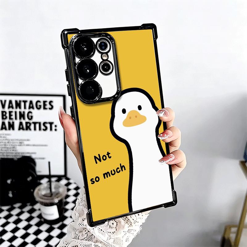Cartoon Cute Duck Soft Phone Case For Samsung Galaxy S26 Ultra S25 Edge S24 FE S23 Plus S22 S21 + S20 Plating Anti-Fall Fundas