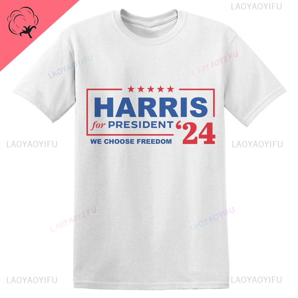 Kamala Harris 2024 for President Campaign T-Shirt Harris for President 24 High Quality Cotton Man and Woman Fashion Style