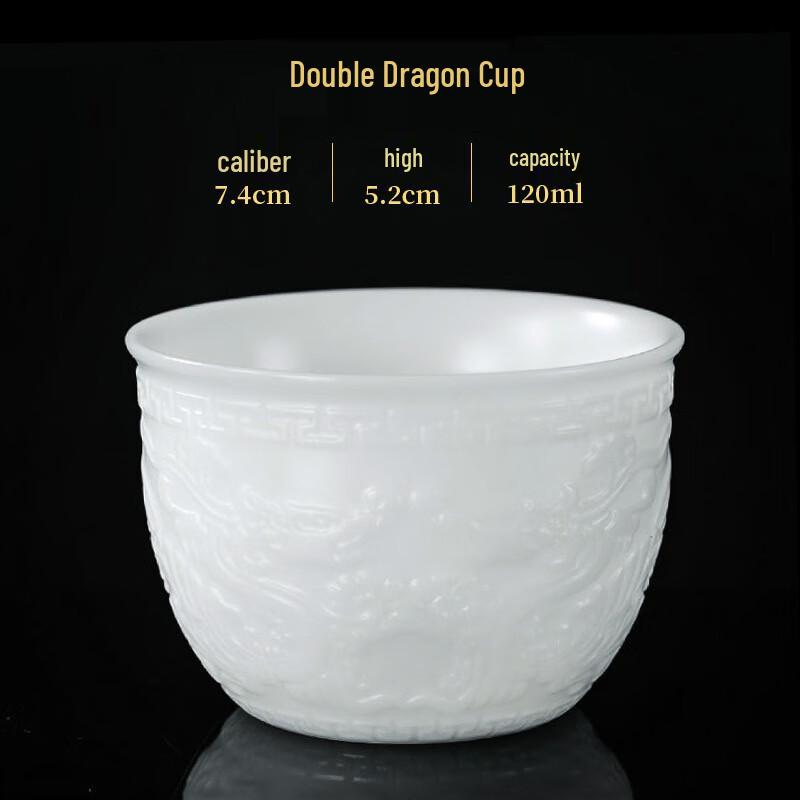 Dragon Embossed Ice Jade Porcelain Tea Master Cup