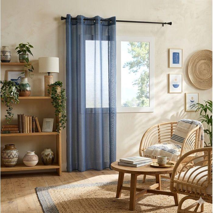 Voilage à oeillets 140 x 260 cm Wood denim