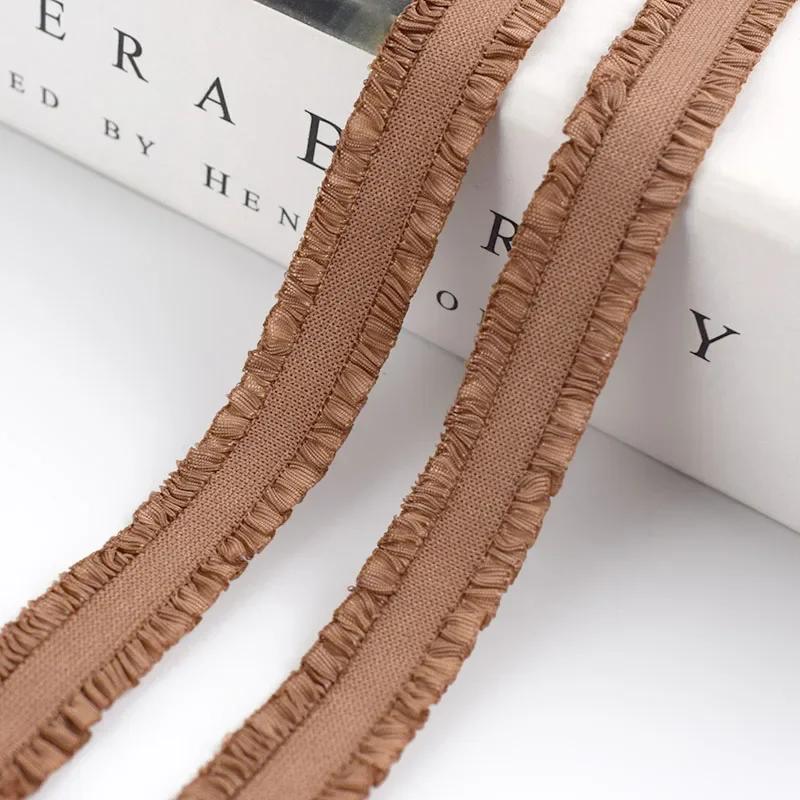 5/10Yards Meetee 12mm Ruffled Elastic Band Colorful Pleated Stretch Lace Trim Headdress Ribbon DIY Garment Sewing Accessories