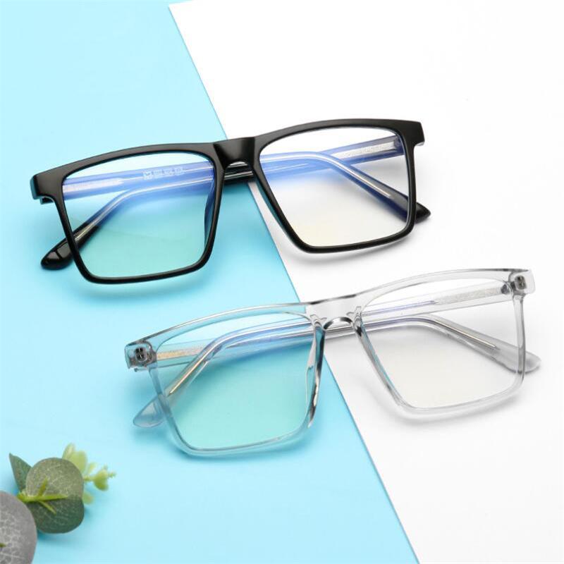 TR90 Oversized Square Diopter Glasses Anti Blue Light Photochromic for Women Men Hyperopia Nearsighted