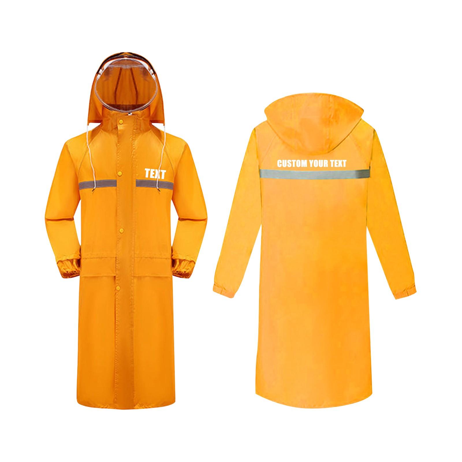 

Непромокаемый плащ-дождевик с длинным подолом и светоотражающим текстом на заказ One Size