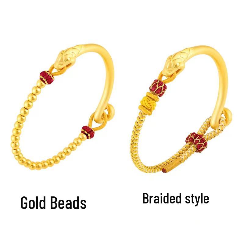 Браслет Зодиака Золотая Змея: Женский полубраслет на год рождения с монетами Пяти Императоров.