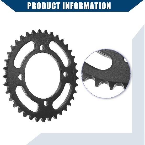 420 Pitch 37 Tooth Motorcycle Chain Sprocket Rear Sprocket/Rear Side for 50cc 70cc 90cc 110cc 125cc Dirt Pit Bike Mini Bike ATV 4 Wheelers