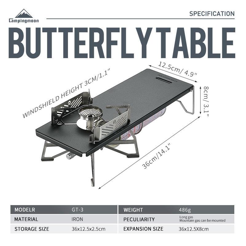 Custom logo Black Camping Accessories Set Portable Camp Kitchen Table Outdoor Camping Gas Stove burner Rack Folding Table