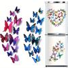 12pcs/Pack Color Mini Butterfly Magnetic Refrigerator Sticker Kitchen Living Room Decoration Wall Stickers DIY Creative ZSY