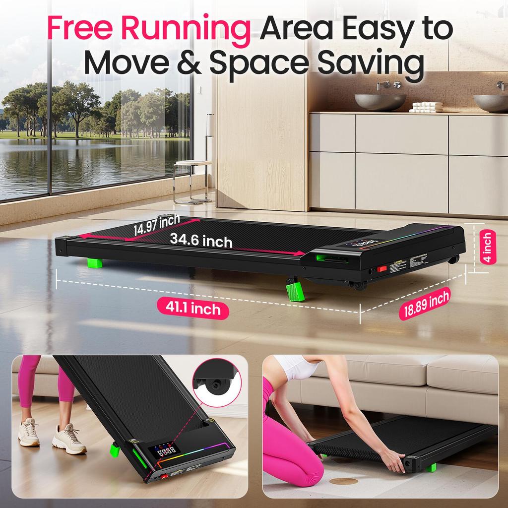 Akluer P03B Walking Pad, Under Desk Treadmill with Remote Control