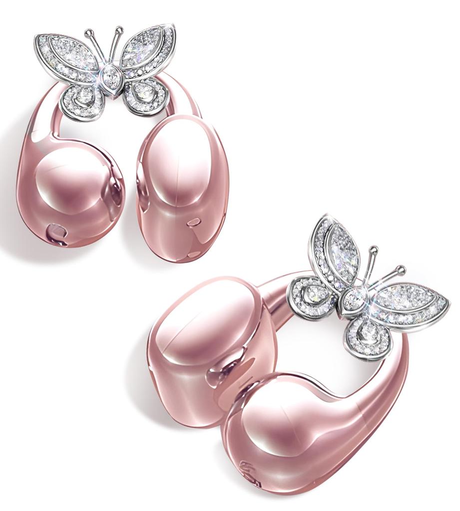 King Lucky Ear Cuff Earphones Detachable Butterfly Earrings for Women Bluetooth Leakage Portable Air Conduction Bluetooth Earphones Designed in Style