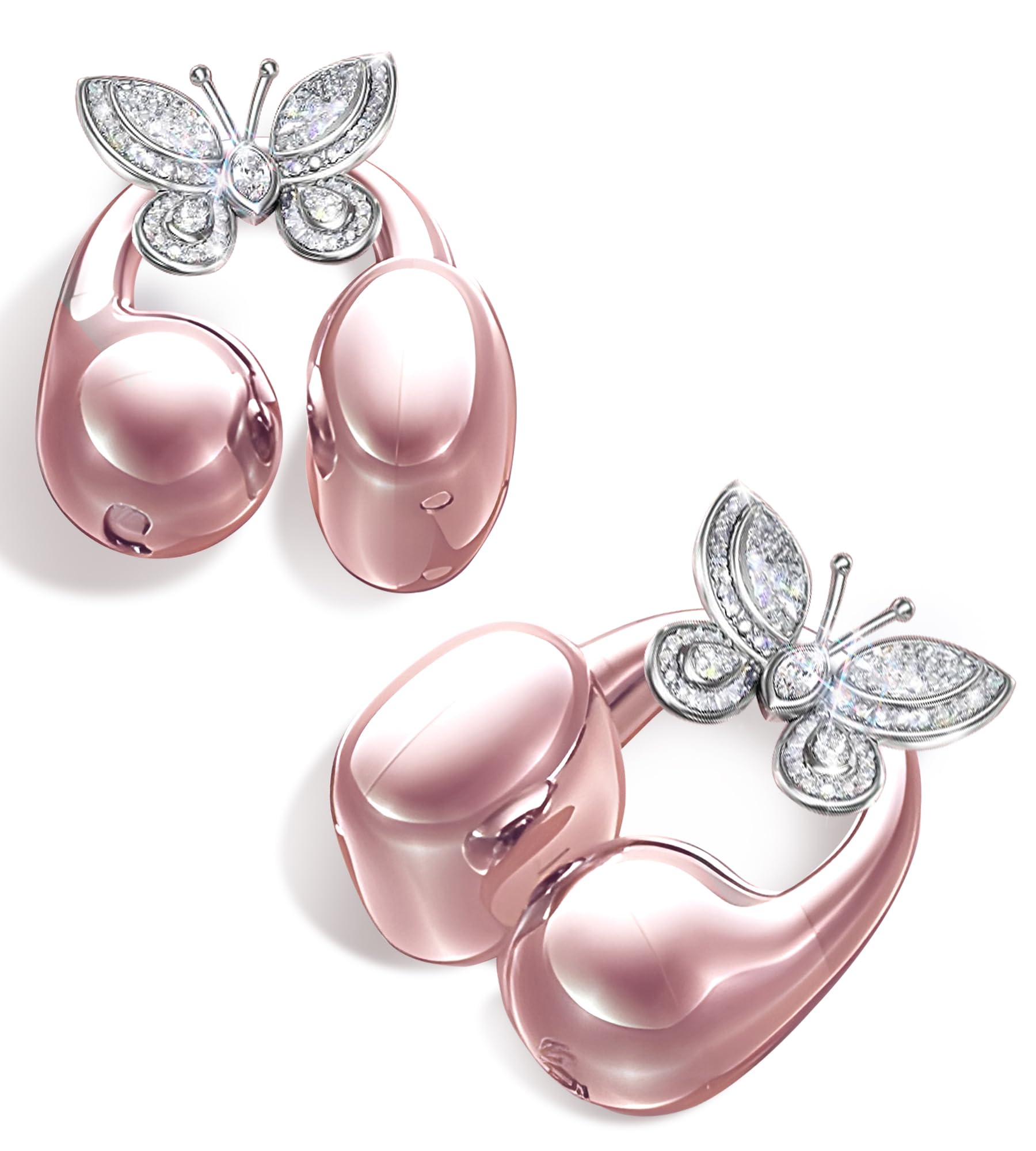 

King Lucky Ear Cuff Earphones Detachable Butterfly Earrings for Women Bluetooth Leakage Portable Air Conduction Bluetooth Earphones Designed in Style