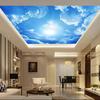 Ceiling 3d Photo Mural Blue Sky White Clouds Mural Living Room Bedroom Wallpaper Home Decor