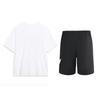 Li-Ning Versatile Comfortable Short Sleeve T-Shirt With Large Logo And Solid Mark Five-Point Shorts Casual Sports Set Unisex Sets AHSU803-1+YKSU157-2