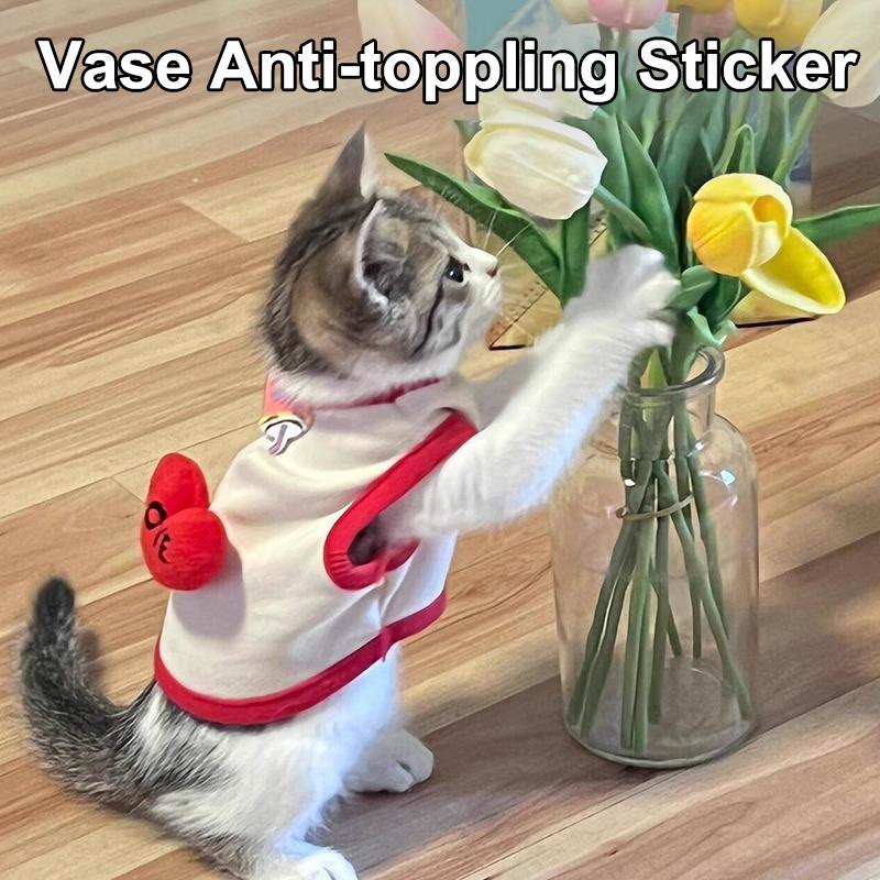 1/5Pcs Vase Anti-Toppling Sticker Silicone Suction Cup Sticker Double-Sided Easy Adhere,Prevent Knocking Over Vase Fixed Sticker