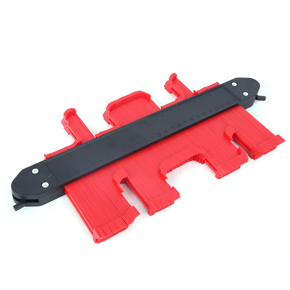 Multifuncțional 10in Lățime Dublu Blocare Contur Neregulat Șablon Riglă Instrument de Măsurat pentru Prelucrarea Lemnului