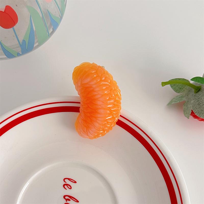 Cute Simulated Orange Hairpins Creative Personality Fruit Side Clips Simple Sweet Hairpin Students and Children Cartoon Headwear