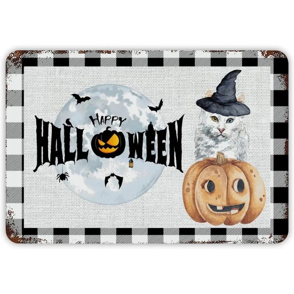 Happy Halloween Plaque Metal Tin Signs Wall Decoration Vintage Art Posters Iron Painting for Man Cave Home Cafe Garden Club Bar