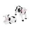 2pcs Cows Figurine Resin Animal Sculpture Crafts Miniature Garden Ornament Gardening Bonsai DecorationsM