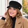 Autumn Winter Flat Top Baseball Caps Metal Buckle Octagonal Beret Hat Retro Artist Cap  For Women