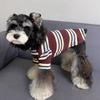 Pet Dog Cat T-Shirt Winter Striped Cotton Casual Tee Small Breeds Like Teddy Schnauzer Bichon Frise