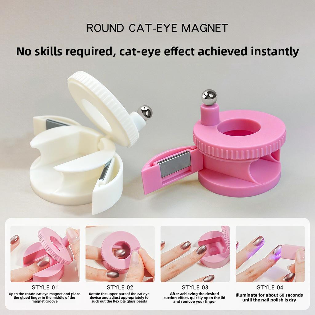 MIANEL New Upgrade 3-Second Hollow Cat Eye Magnet Strong Power Ring Magnet Fast Black Hole Effect for Magnetic Nail Art Beginner