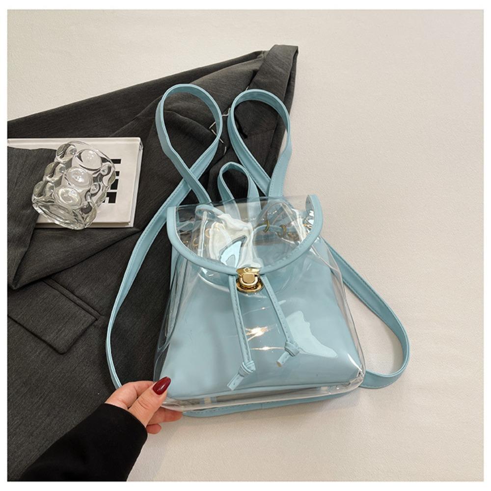 

PVC Laptop Rucksack Large Capacity Camping Bag Versatile School Backpack Hiking синій