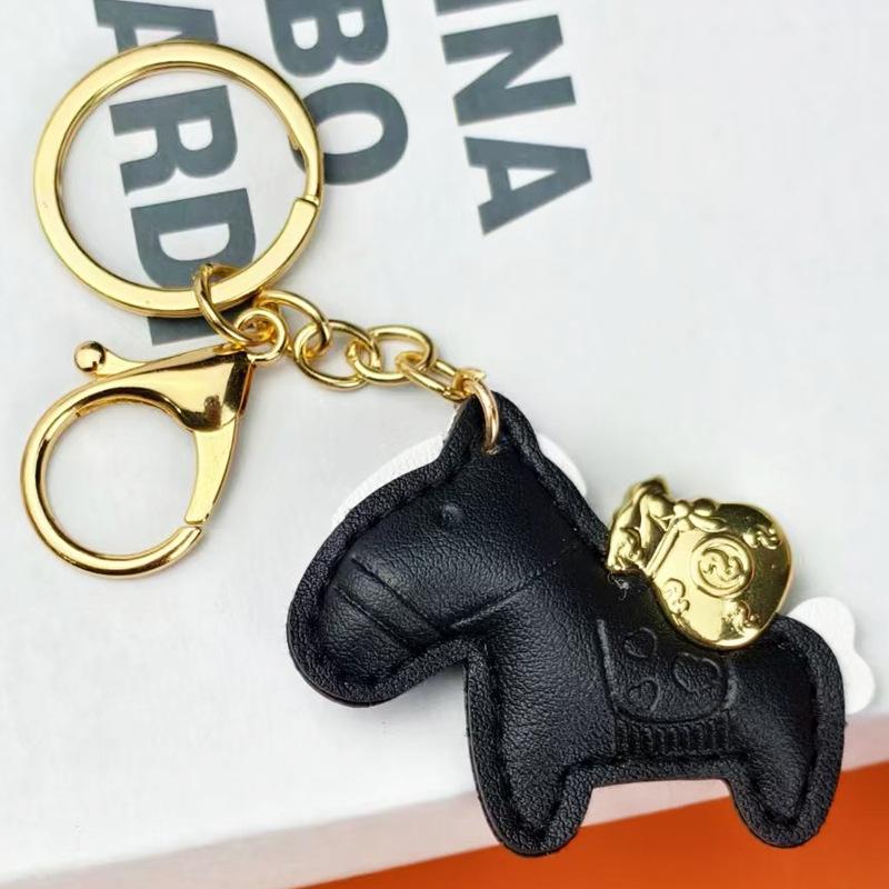 Money Soon In the New Year, Leather Bag Pendant, Cartoon Pony Keychain Pendant, Couple Love Pony Accessories