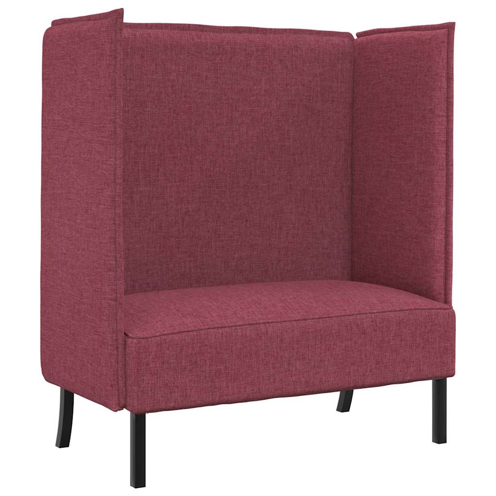 High Back Sofa 101 Cm Burgundy Fabric