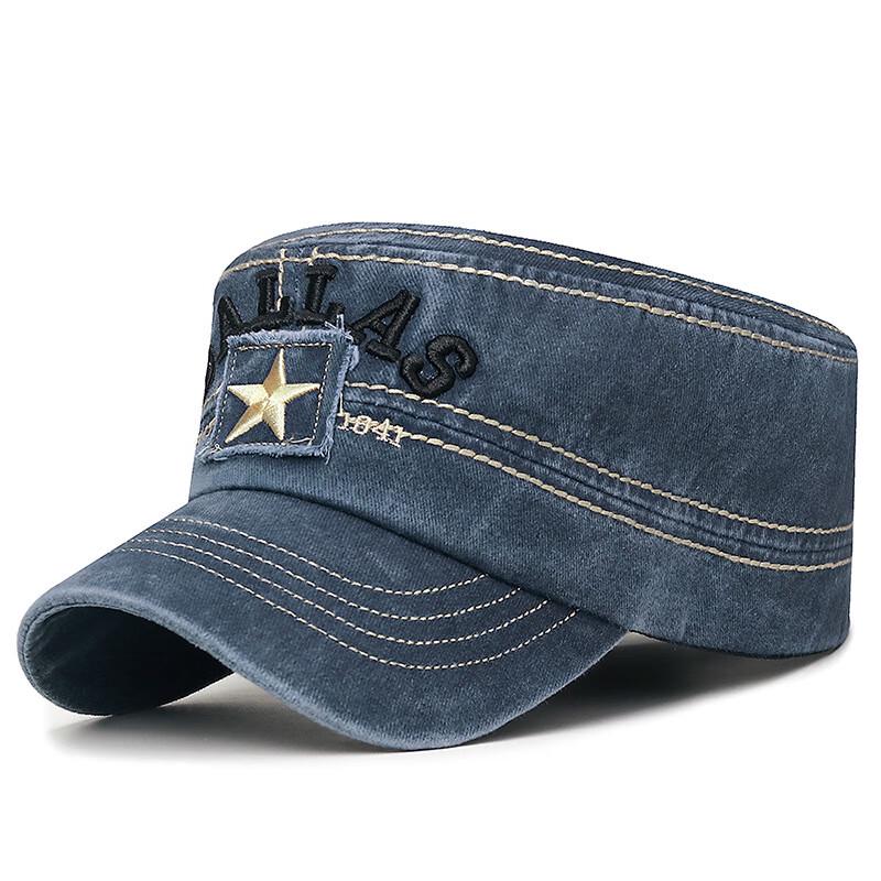 Унисекс вышитая стираная хлопковая кепка с плоским верхом ZHENYUEQI Adjustable