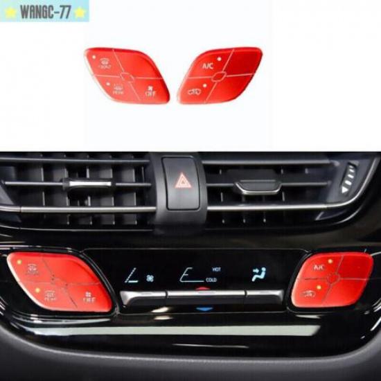 Red Aluminum Central Console AC Button Cover Trim For Toyota C-HR CHR 2018-