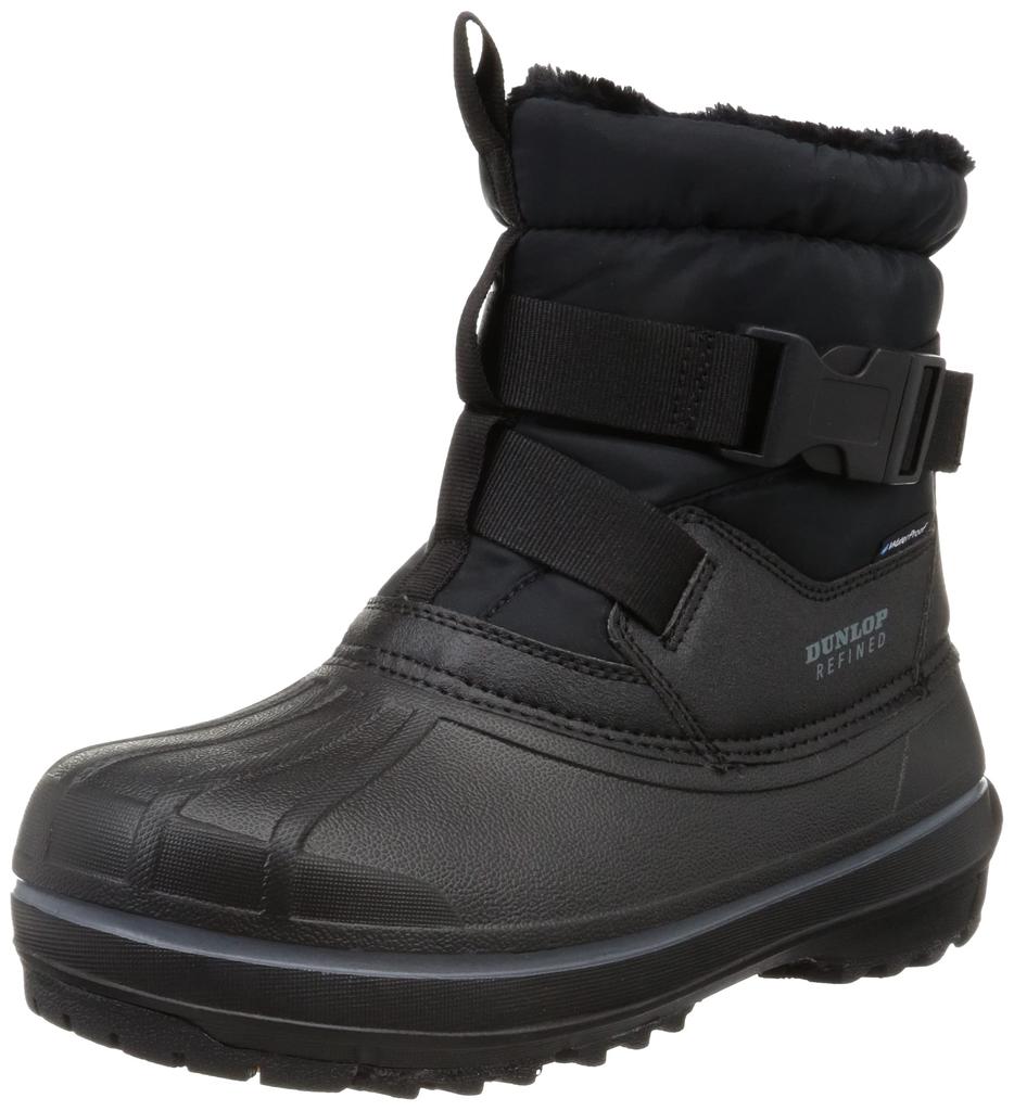 Dunlop Refined Winter Bean Boa Size Men's Boots, Material, Waterproof, Black, 26.0cm-26.5cm (BG0807)