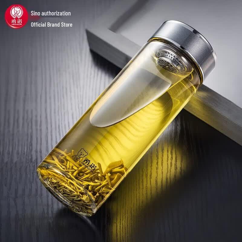 Heenoor Portable Single-Layer Glass Water Bottle XN-6082