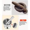 Stainless Steel Manual Mortar and Pestle Set with Silicone Lid - Ideal for Kitchen & Restaurant Use, Perfect for Herbs & Spices
