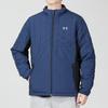Under Armour Solid Logo Print Straight Zip Jacket Men Outerwear Blue 1364642-408
