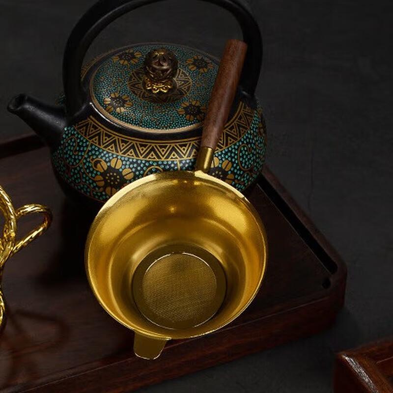 Japanese Style Stainless Steel Tea Strainer Set with Wooden Handle