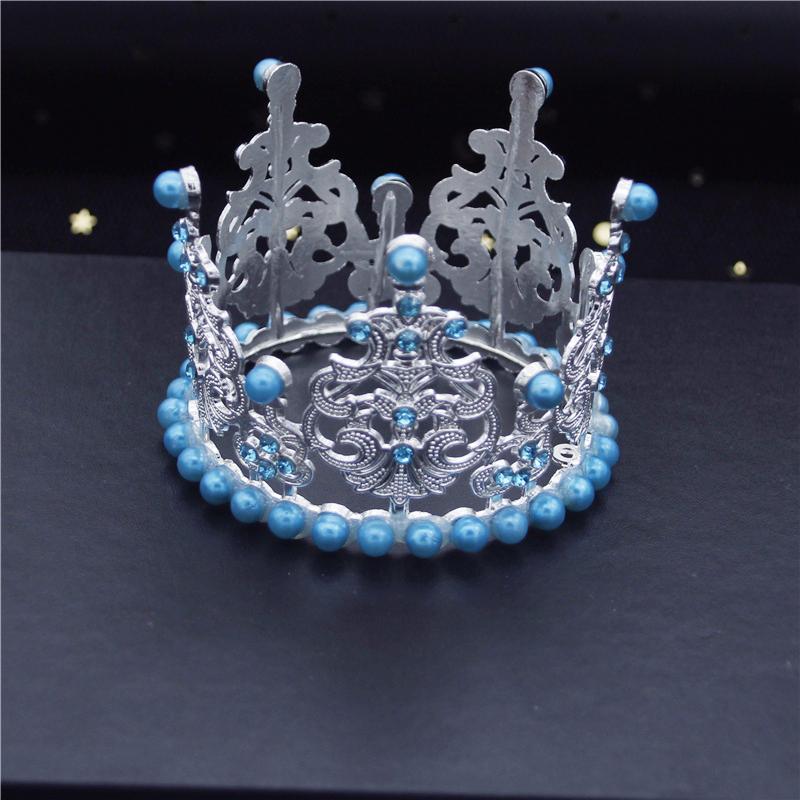 Metal Pearls Tiaras Little Crown Brithday Cake Baking Decorative Head Jewelry Children's Small Diadem Bridal Wedding Ornaments