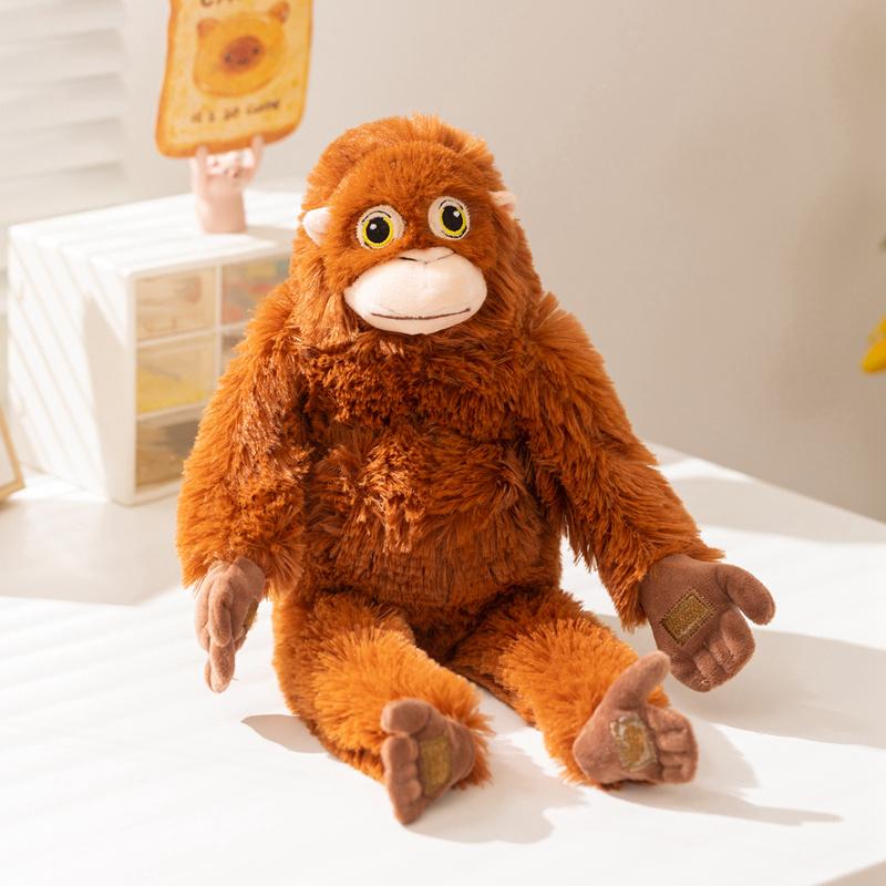 Gorilla Monkey Plush Toy Soft Fluffy Hug Sleeping Pillow Warm Stuffed Animal Doll Cute Room Sofa Decor Birthday Holiday Gift Kid