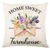 Seasons Throw Pillow Cover Spring Linen Flowers Truck Cushion Office Throw Pillow Cushion Throw Pillow Cushion