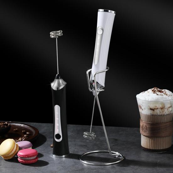Electric Milk Frother Rechargeable Egg Beater 3 Speeds Wireless Egg Whisk Handheld Foam Maker for Latte Cappuccino